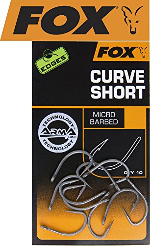 Fox Edges Armapoint Curve Shank Short Hooks - 10 Karpfenhaken, Angelhaken zum Karpfenangeln, Haken für Karpfen, Boiliehaken, Größe:2