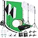 Softbox Fotostudio Set, FGen Baumwolle Greenscreen Set 2.6Mx3M Fotostudio Hintergrundsystem mit 135W CFL Fotolampe 85W LED Fotolampe Reflektor Fotoschirme Sandsack für Produkt Porträt Video Fotografie