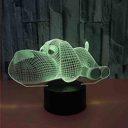 RJGOPL his Chien 3D Léger 7 Toucher Coloré Led Stéréo Vision 3D Veilleuse Cadeau Maison Usb Led Led Veilleuse Lampe De Table