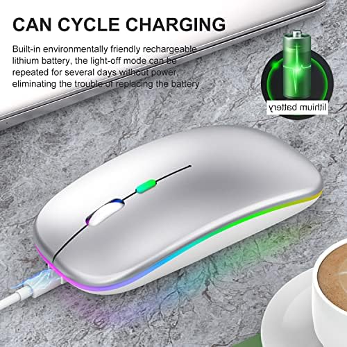 1 Bluetooth Dual Mode Wireless Mouse, Charging Silent with USB, Suitable for Laptop, PC, Computer Office Home Work