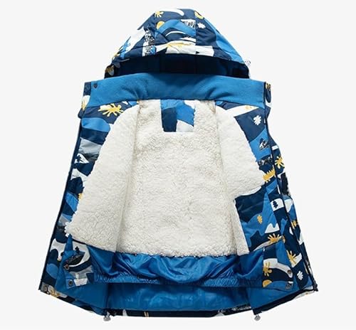 Teen Boys Ski Jacket Suit Camouflage Insulated Snowsuit with Snow Trousers Fleece Lined Winter Coat 2 Piece Set Waterproof Outdoor Snowboard Suits for Kids (Black, 12-13 Years) - Image 3