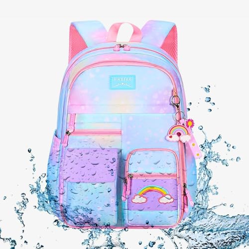 Mochila Infantil Menina Escolar à Prova Dágua Abre a Frente 360º Vários Compartimentos e Bolsos Alça