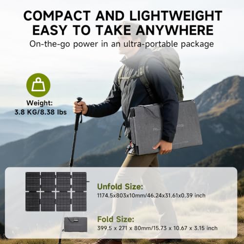 Image of ALLPOWERS SE160 160W 18V Portable Solar Panel for Power Stations, 23% High Conversion Efficiency, Foldable Solar Charger, IP68 Waterproof Solar Generator for Outdoor Camping RV Off Grid System