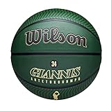 Wilson(ウイルソン) バスケットボール NBA PLAYER ICON OUTDOOR(プレイヤーアイコンアウトドア) ヤニス WZ4006201XB7 アウトドア用 7号/ 直径約24.5cm グリーン/ベージュ