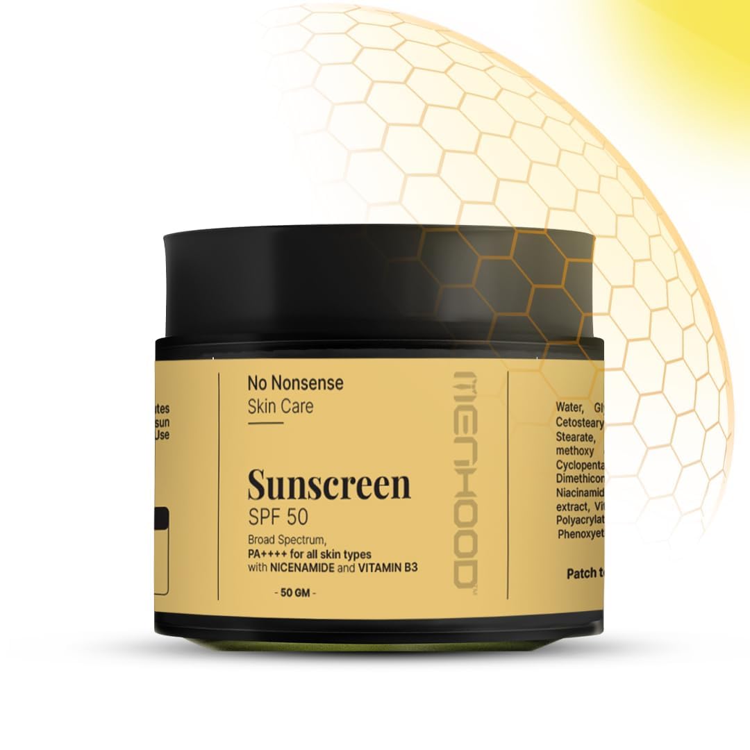 Menhood Sunscreen 50GM | SPF 50 PA++++ For Broad Spectrum with Niacinamide & Vitamin B3 | UVB UVA Rays Protection | No White Cast & Non-greasy | Easy Application & Quick Absorbing