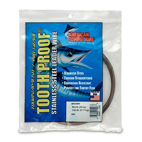 Image of American Fishing Wire Tooth Proof Stainless Steel Single Strand Leader Wire