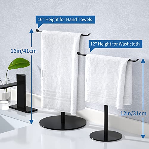 Towel Rack T-Shape Hand Towel Holder For Bathroom,Headband Holder And Lightweight Bathroom Towel Racks,Kitchen Towel Rack Black Hand Towel Holder,Stainless Steel Waterproof Bathroom Counter Organizer #TOP7
