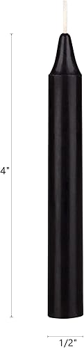 Miniatura 2 de Mega Candles 20 mini velas cónicas negras sin perfume, 4 pulgadas de alto x 12 pulgadas de diámetro, campanadas supremas, encanto, rituales,