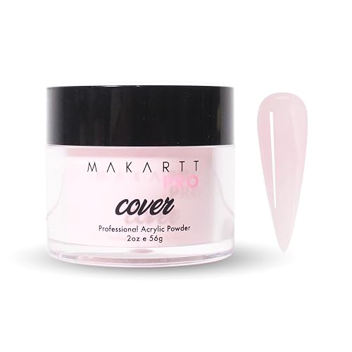 MakarttPro Acrylic Powder - 56g/2oz Nail Cover for Extension, Perfect for Professional Private Nail Technicians - Color: Pink Silk