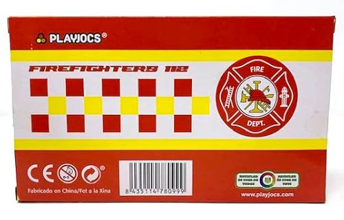 PLAYJOCS GT-8099 Feuerwehrmotorrad aus Kunststoff mit Metallteilen, ideales Spielzeug für Kinder und Sammler.