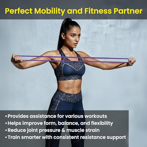 Image of PulseITLoopBand Heavy Resistance Band for Exercise & Stretching, Pull Up Band Suitable in Home & Gym Workout, Power Bands for Men & Women. (Material: Natural Rubber) Purple 30-45kg