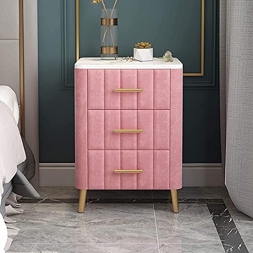 Table de chevet luxe en marbre et flanelle verte avec double tiroir de rangement premium