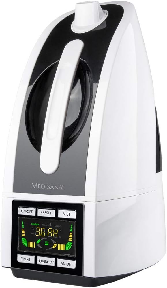 Medisana AH 665 Ultrasonic 4.5L 30 W Black, White – Humidifier (30 W, 240 mm, 170 mm, 360 mm, 1.3 Kg, Black, White)
