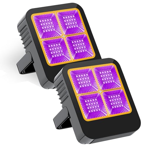 HWaySoul Rechargeable Black Light, Battery Powered Blacklight, Cordless 395nm Ultraviolet Flood Light for Neon Glow Party, Aquarium, Body Paint, Fluorescent Poster