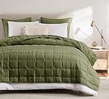 R.SHARE Couvre Lit 2 Personnes 300x270 cm, Dessus de Lit 2 Personnes Vert, Jeté de Lit Bou...