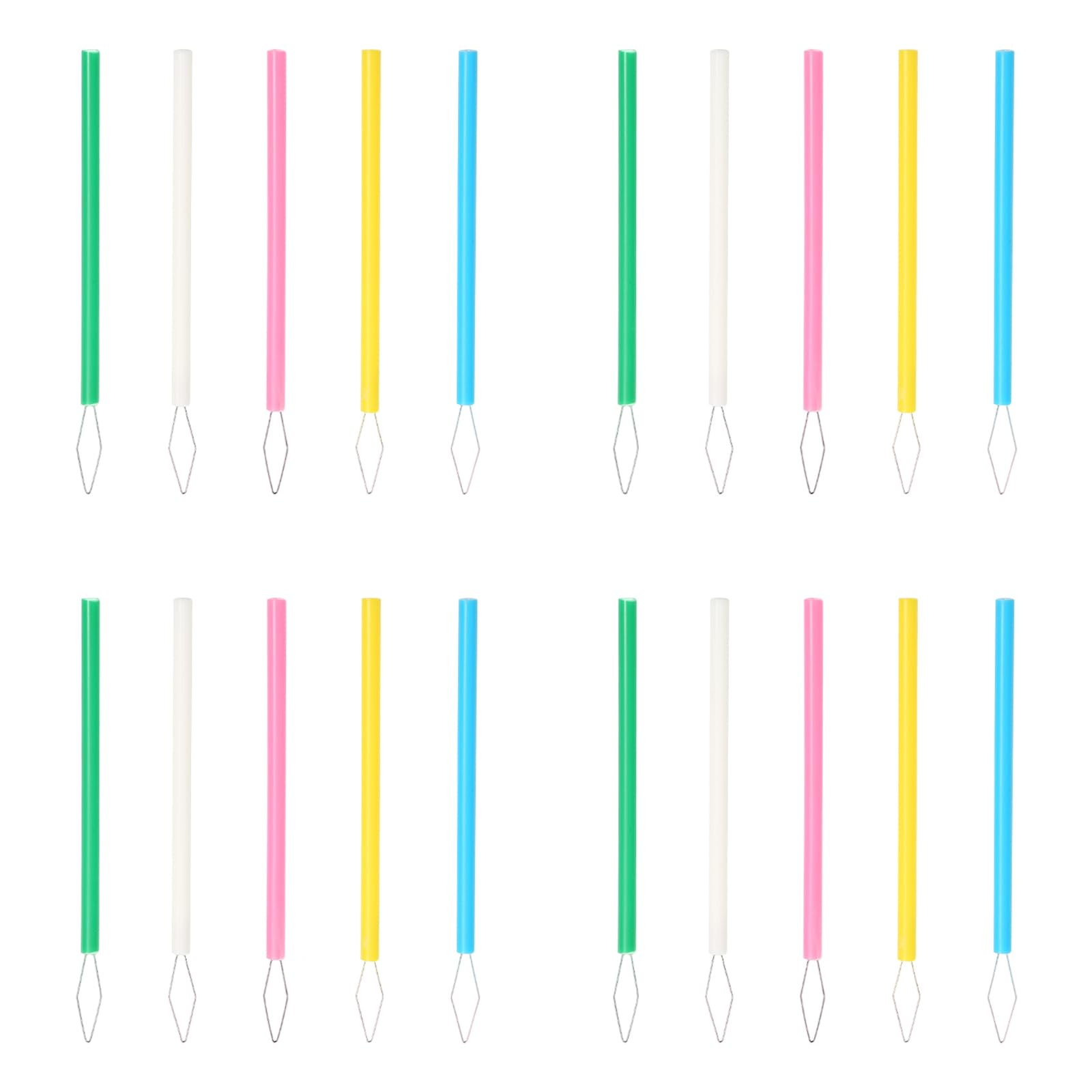 Sewing Threader ABS Cylindrical Colorful Sewing Accessories Easy To Inser For Knitting Crafting 20 Pcs