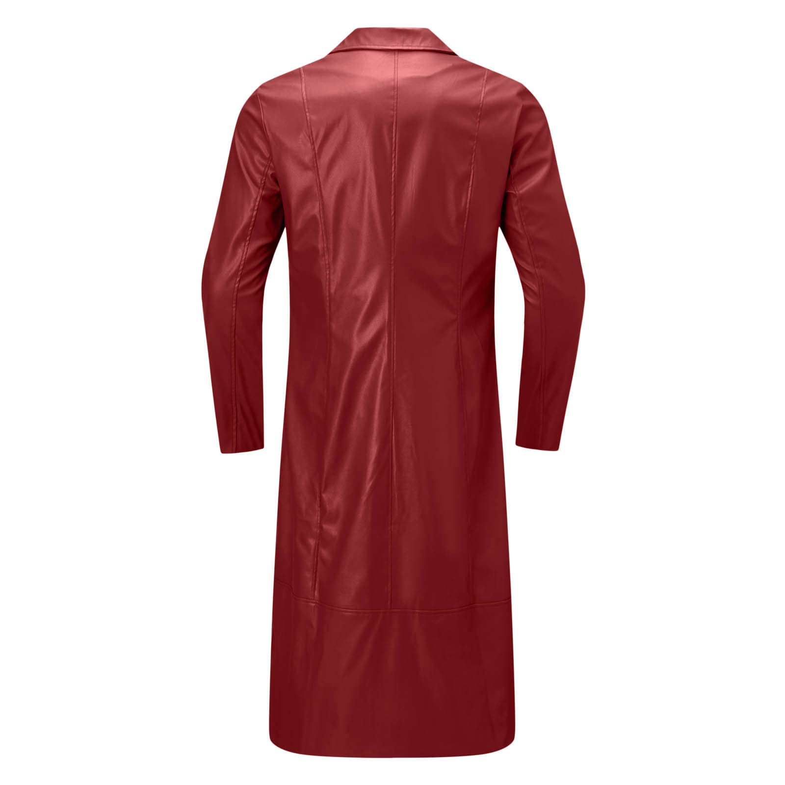 Trench lungo da uomo, impermeabile, cappotto invernale lungo | Giacca in pelle, tinta unita, a maniche lunghe, con bottoni, cappotto invernale aperto, impermeabile, antivento