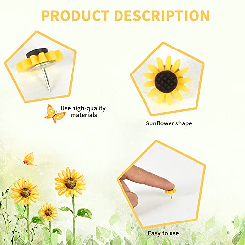 40 pasadores de girasol de resina resistente para suministros 4