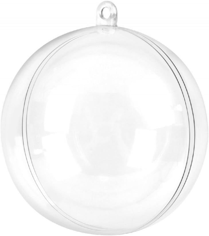 WFPLUS 20pcs 50mm Clear Plastic Fillable Ball Ornament, DIY Plastic Ball, Bath Bomb Crafting Mold, Wedding Christmas Party Decor