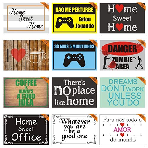 Kit 5 Placas Decorativas - Medida: 30 cm x 20 cm Casual