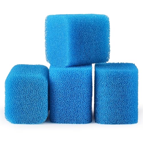 Image of fishkeeper Replacement Filter Sponge for Aquariums (4 Pack), Washable and Reusable Biological Filter Sponge Media for Fish Tanks