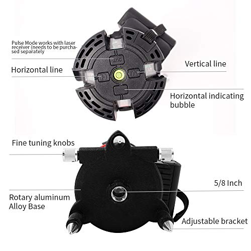 A.B Crew 360°Self Leveling Laser Level Green Beam 5 Lines 6 Points Laser Level Horizontal/Vertical Cross Line Straight/Tilt Line Rechargeable Dust Proof Rubber Touch Keypad Rotary Base - Thumbnail 6