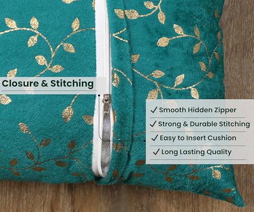 Image of RD TREND Velvet Rectangular 12x18 Inches Cushion Covers Set of 2 | Throw Pillow Covers for Sofa, Bed & Living Room | Perfect for Home Decor Sea Green