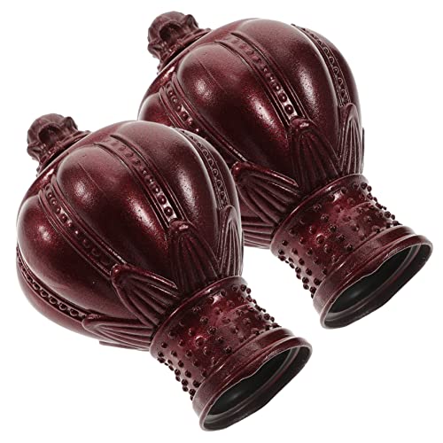 LIFKOME 2Pcs Plastic Curtain Rod Ends Stylish Curtain Rod Fittings for Home Decor Accessories for Rods for Bedroom Apartment Dorm Use