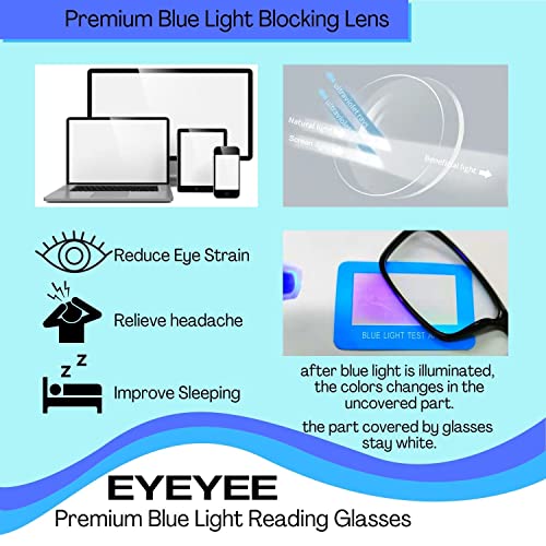 Image of Computer Reading Glasses Blue Light Blocking - Reader Eyeglasses Anti Glare Eye Strain Light Weight for Women Men