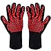 Guantes de Barbacoa,Guantes para Horno,Guantes de Cocina,Oven Gloves Resistencia Térmica hasta 1472 ° C,Certificación EN407 de protección contra Alta Temperatura (1 Par) (Rojo)