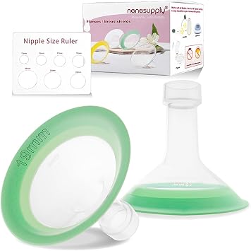 Nenesupply 19mm Flanges Compatible with Medela Breast Pump Parts Replacement 19mm Flange for Medela Accessories. Work with Pump in Style Parts Symphony Parts Swing Maxi Harmony and Personalfit Flex