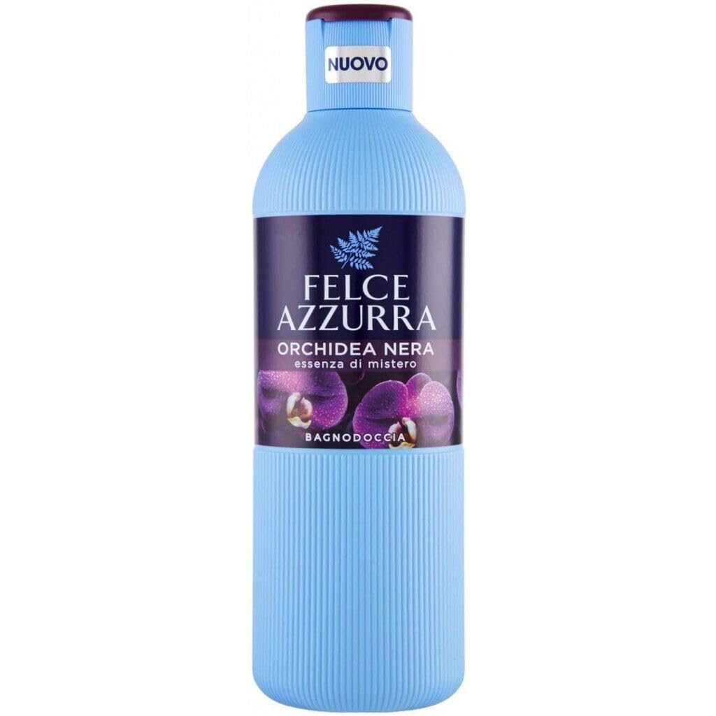12er-Pack Paglieri Felce Azzurra Bagnodoccia Orchidea Nera,Schwarze Orchideen-Körperwäsche,Duschgel 650ml + Beni Culinari Kostenloser Schlüsselanhänger