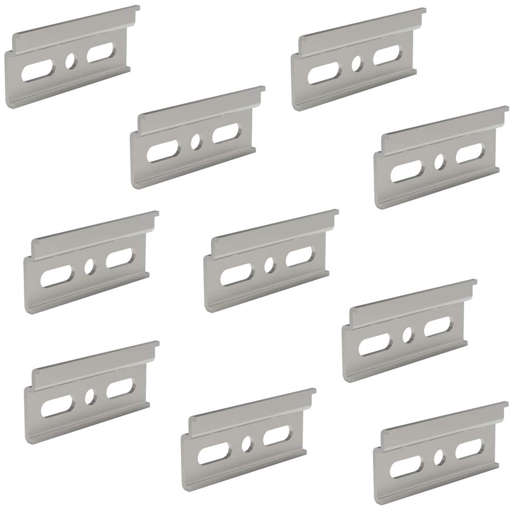GedotecGalvanized Steel Support Plate | 10 Pieces - Wall Brackets | Length 60 mm | Cupboard Rail with Safety Catch for Wall Cupboard | Wall Cupboard Suspension Rail | Mounting Rail