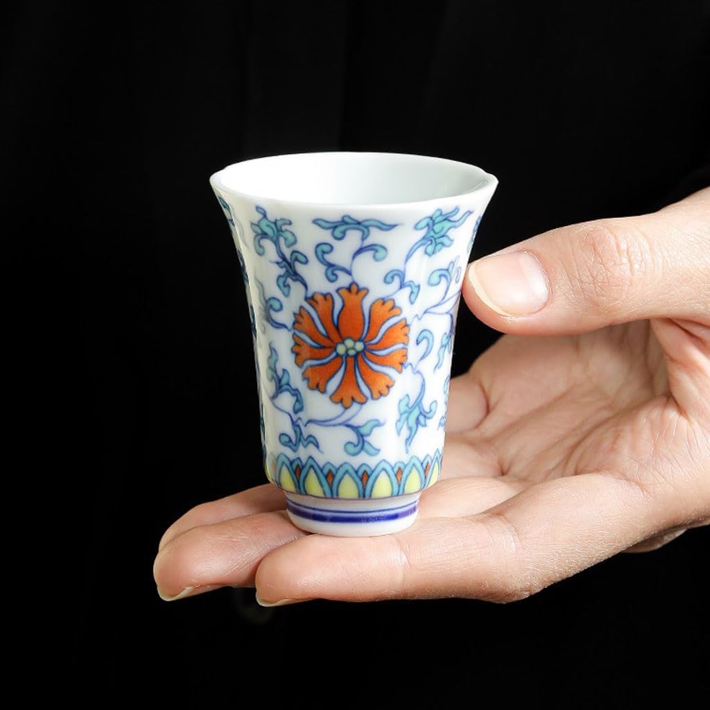 セラミックティーカップ カンフーティーセット シングルカップ オフィス アフタヌーンティー パーティー ティーカップ ホーム セラミ