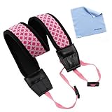 BIRUGEAR Pink Anti-Slip Soft Neoprene Camera Shoulder/Neck Strap Belt for Canon EOS T6i, T5i T4i T3i, SX530, SX50, Nikon P600, P530, P520, P510, L830, L820, D3300, D5300, D610, D750, D7100, D5500