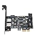 immagine 6KKmoon STW PCI-E A USB 3.0 Scheda PCI Express A 2 Porte Adattatore Mini Controller PCI-E USB 3.0 Con Connettore A 19 Pin Interno USB 3.0 E 5V 4 Pin Potenza Maschile Connettore A Doppia Porta