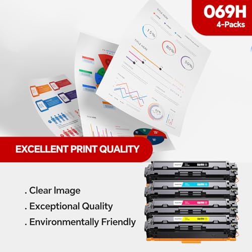 Image of 069H 069 High Yield Black Toner Cartridge Replacement for Canon 069 /069H Toner Cartridge with imageCLASS MF753Cdw MF751Cdw LBP674Cdw Printer |High Capacity Ink
