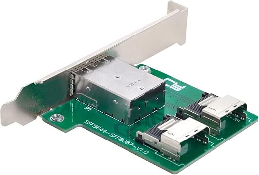 CY Mini SAS HD SFF-8644 to Internal Mini SAS SFF-8087 PCBA Female Adapter Dual Ports with Low Profile Bracket
