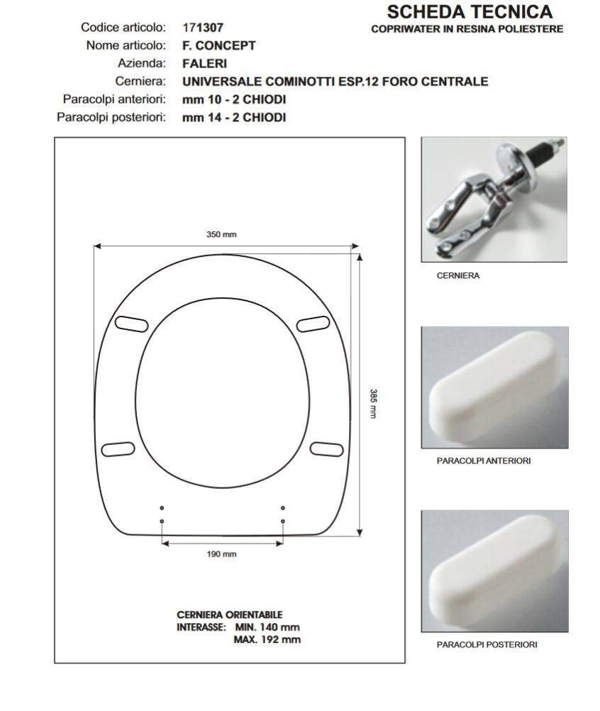 Copriwater F. CONCEPT Bianco Cerniera Cromo-Falerii