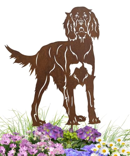 Terma Stahldesign Edelrost Hund Gordon Setter Handmade Germany tolle gartendeko aus Rost-Metall deko rostoptik Rostfiguren Tiere Garten Rostdeko