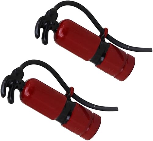 Toyvian Casa de muñecas en miniatura extintor de incendios juguete antiestrés - Modelos de decoración de casa de muñecas DIY (2 piezas)