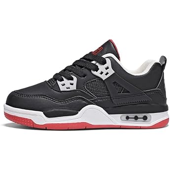 Basketball Shoes for Children Casual Shoes Board Shoes Sports Shoes for Students Children's Shoes Black Red 31
