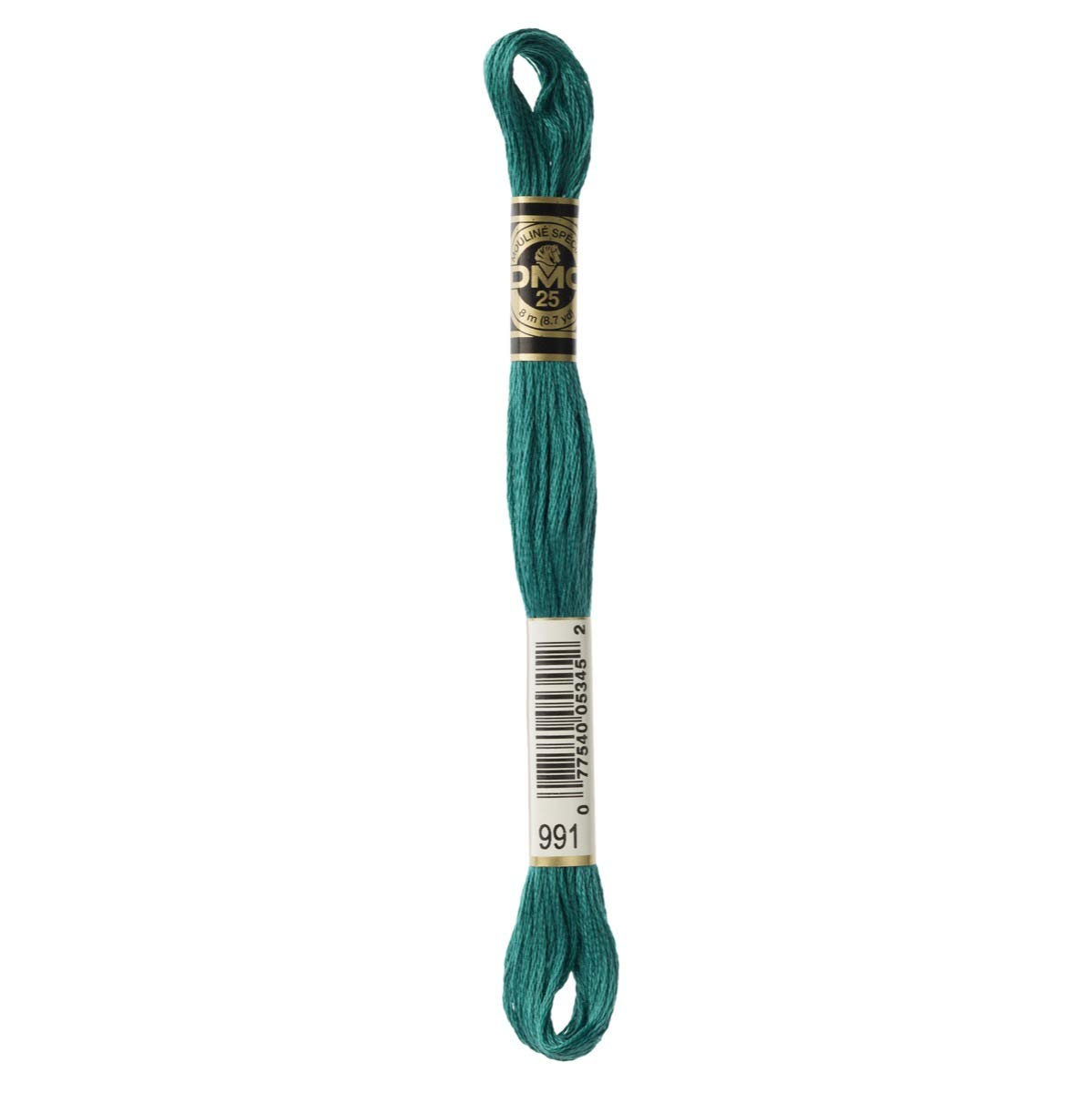 DMC Embroidery Floss Mouline Stranded Cotton Thread for Hand Embroidery and Sewing - Colour No: 991-12 x 8m Skeins