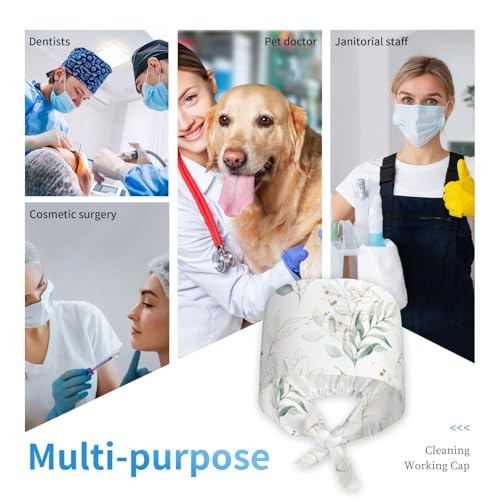 Image of Unisex Adjustable Surgical Sweatband - Elastic Bandage Cap - Scrub Caps for Nurse Working Cap