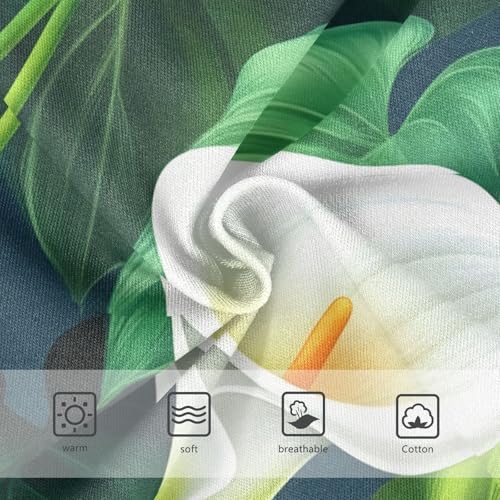 White Calla Lilies Green Leaves Little Girl Panties Toddler Underwear Floral Cotton Pattern Kids Undies Briefs 2t3