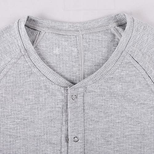 Mens Long Sleeve Onesies Jumpsuit Nightwear Button Down One Piece Pyjamas3