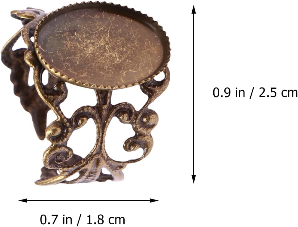 EXCEART Retro Flower-Shaped Ring Holder Tray 0.8In Jewelry Display Stand Petite Desktop Ring Support for DIY Crafting and Storage
