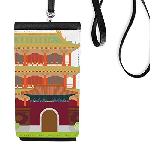 Monedero colgante de smartphone para viajar ligero con diseño de arquitectura tradicional