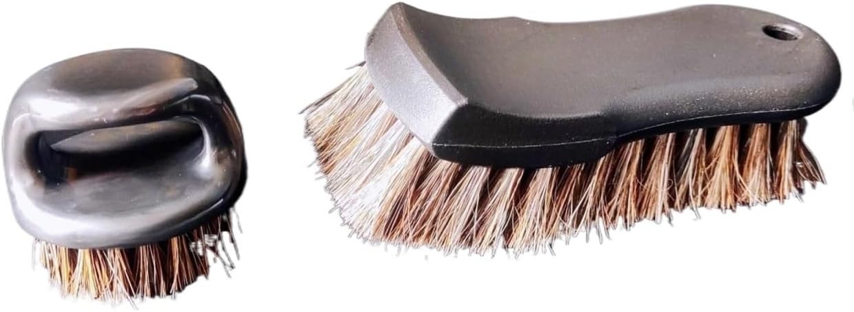 Horse Hair Shoe Brushes 2pcs Auto Leather Cleaning Brush Set