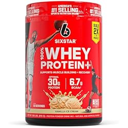 1 of Six Star Whey Protein Powder Plus - Vanilla Cream, 1.8LB | Muscle Building & Recovery Formula with Whey Protein Powder, BCAAs, 30g Protein - Post-Workout Supplement